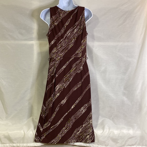 Anne Klein New York faux wrap midi dress Size 8 brown, green, white - Picture 6 of 11